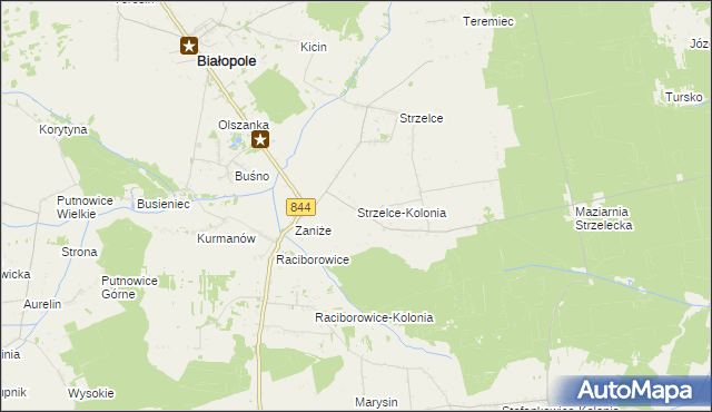 mapa Strzelce-Kolonia, Strzelce-Kolonia na mapie Targeo