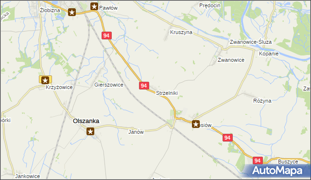 mapa Strzelniki gmina Lewin Brzeski, Strzelniki gmina Lewin Brzeski na mapie Targeo