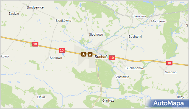 mapa Suchań, Suchań na mapie Targeo