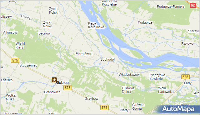 mapa Suchodół gmina Iłów, Suchodół gmina Iłów na mapie Targeo