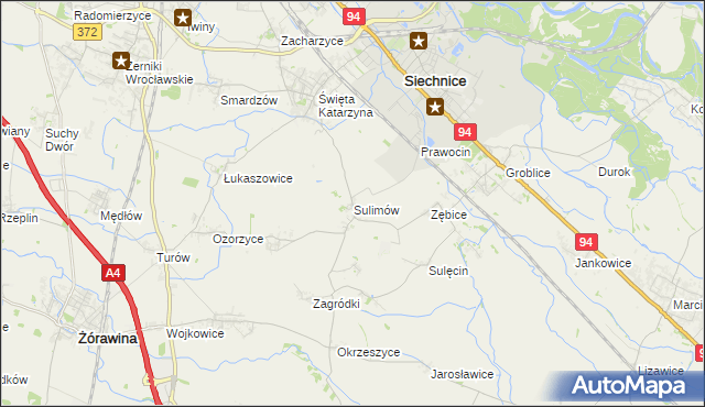 mapa Sulimów gmina Siechnice, Sulimów gmina Siechnice na mapie Targeo