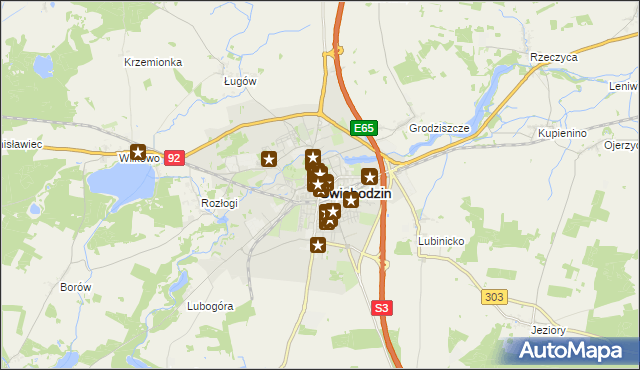 mapa Świebodzin, Świebodzin na mapie Targeo