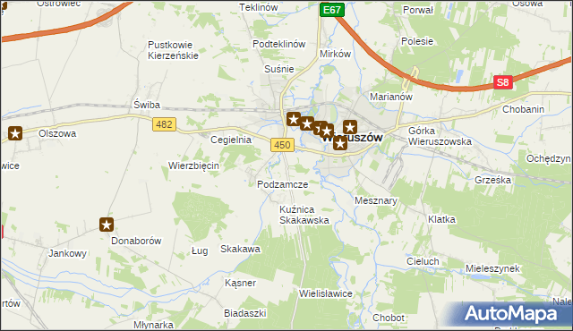 mapa Święty Roch gmina Wieruszów, Święty Roch gmina Wieruszów na mapie Targeo