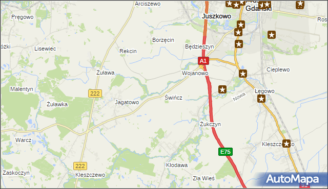 mapa Świńcz, Świńcz na mapie Targeo