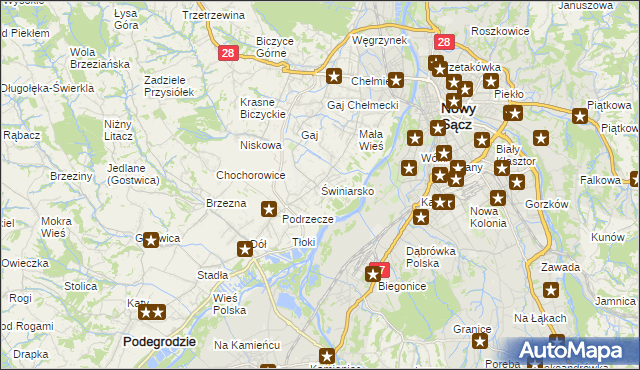 mapa Świniarsko, Świniarsko na mapie Targeo