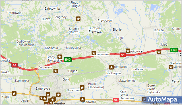 mapa Szczepanów gmina Brzesko, Szczepanów gmina Brzesko na mapie Targeo