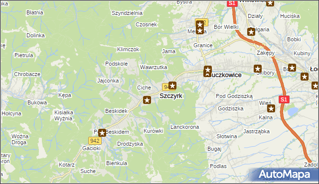 mapa Szczyrk, Szczyrk na mapie Targeo