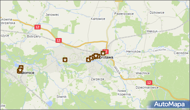 mapa Szprotawa, Szprotawa na mapie Targeo