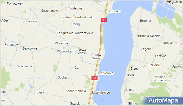 mapa Tądów Górny, Tądów Górny na mapie Targeo