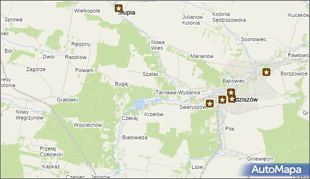 mapa Tarnawa-Wydanka, Tarnawa-Wydanka na mapie Targeo