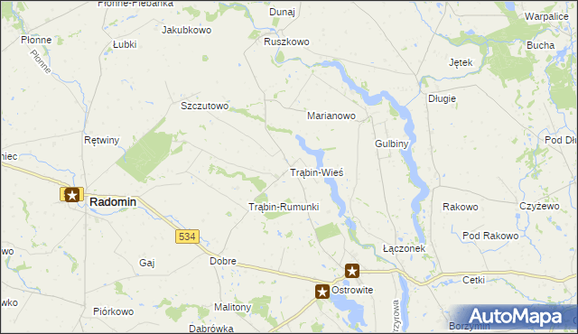 mapa Trąbin-Wieś, Trąbin-Wieś na mapie Targeo