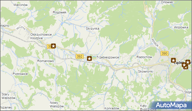 mapa Trzebieszowice, Trzebieszowice na mapie Targeo