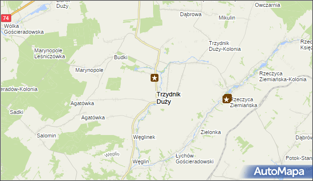 mapa Trzydnik Duży, Trzydnik Duży na mapie Targeo