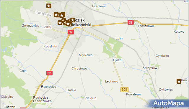 mapa Ujazd-Huby, Ujazd-Huby na mapie Targeo