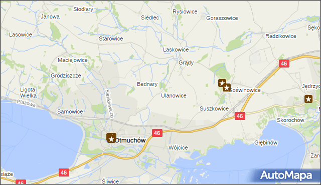 mapa Ulanowice, Ulanowice na mapie Targeo