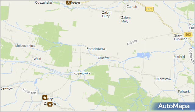 mapa Ułazów, Ułazów na mapie Targeo