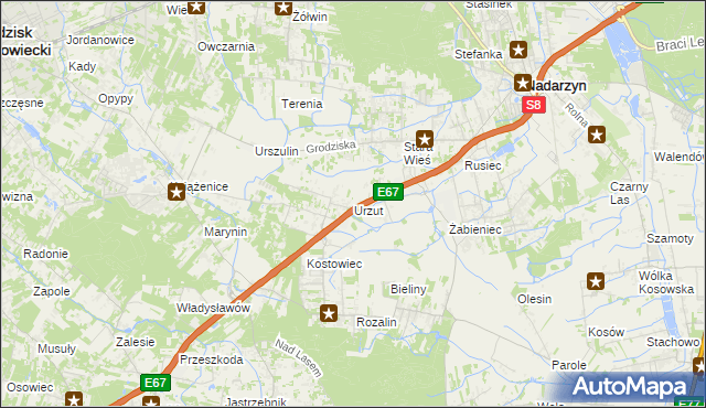 mapa Urzut, Urzut na mapie Targeo