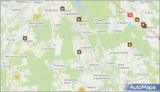 mapa Ustanów, Ustanów na mapie Targeo