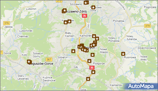 mapa Wałbrzycha, Wałbrzych na mapie Targeo