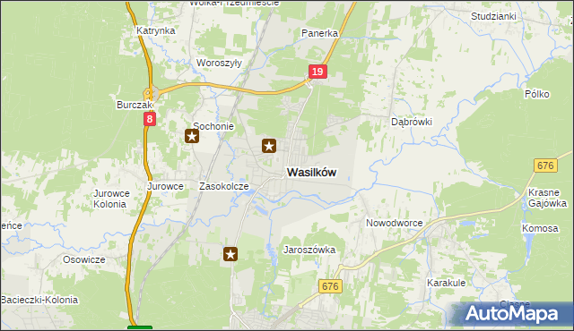 mapa Wasilków, Wasilków na mapie Targeo