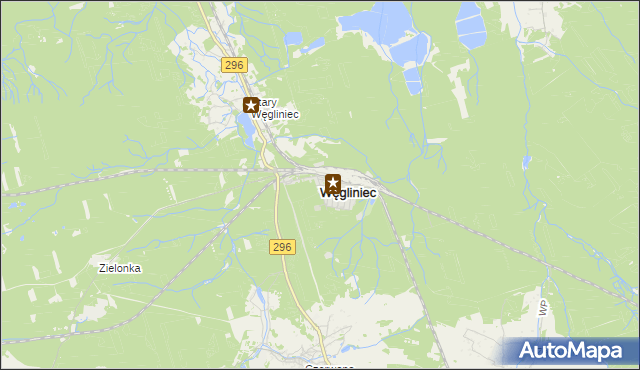 mapa Węgliniec powiat zgorzelecki, Węgliniec powiat zgorzelecki na mapie Targeo