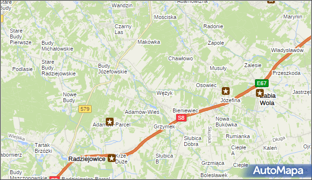 mapa Wężyk, Wężyk na mapie Targeo