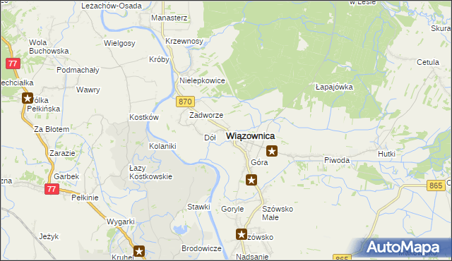 mapa Wiązownica powiat jarosławski, Wiązownica powiat jarosławski na mapie Targeo