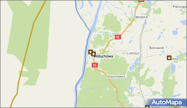 mapa Widuchowa powiat gryfiński, Widuchowa powiat gryfiński na mapie Targeo