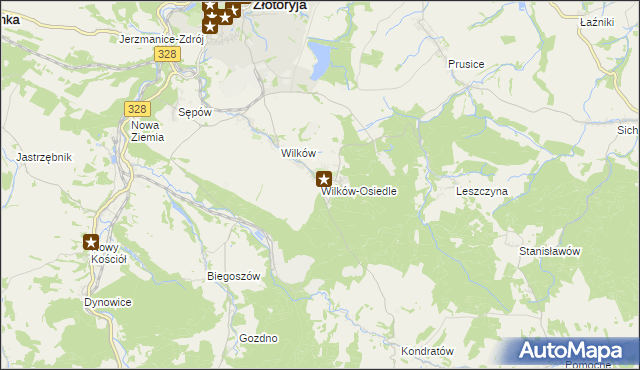 mapa Wilków-Osiedle, Wilków-Osiedle na mapie Targeo