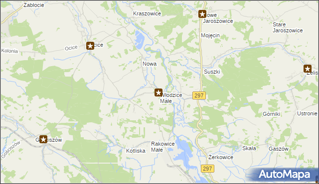 mapa Włodzice Małe, Włodzice Małe na mapie Targeo