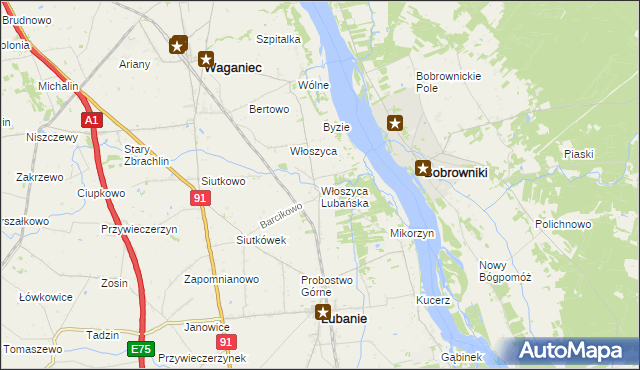 mapa Włoszyca Lubańska, Włoszyca Lubańska na mapie Targeo