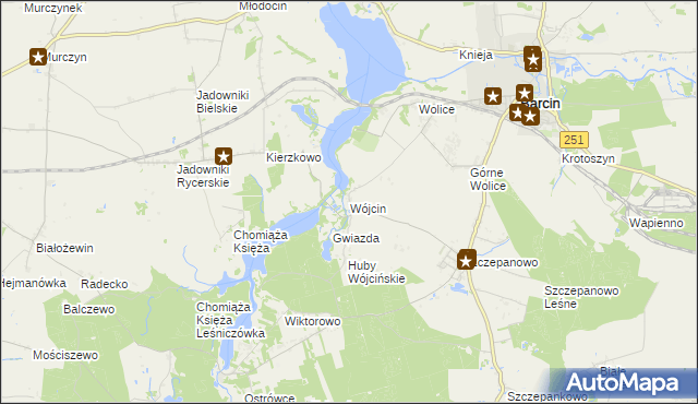 mapa Wójcin gmina Żnin, Wójcin gmina Żnin na mapie Targeo