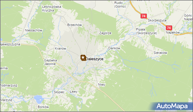 mapa Wójtostwo gmina Daleszyce, Wójtostwo gmina Daleszyce na mapie Targeo