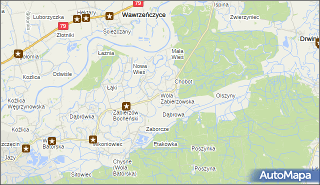 mapa Wola Zabierzowska, Wola Zabierzowska na mapie Targeo