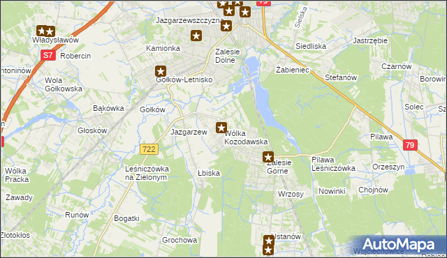 mapa Wólka Kozodawska, Wólka Kozodawska na mapie Targeo