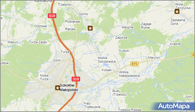 mapa Wólka Sokołowska, Wólka Sokołowska na mapie Targeo