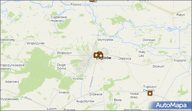 mapa Zagórów, Zagórów na mapie Targeo