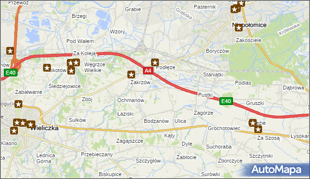 mapa Zakrzowiec, Zakrzowiec na mapie Targeo