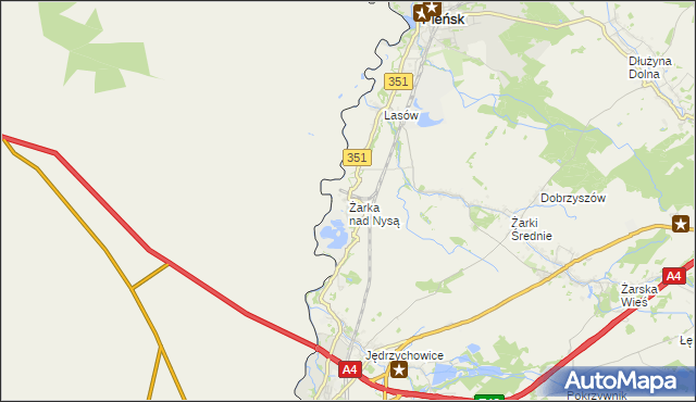 mapa Żarka nad Nysą, Żarka nad Nysą na mapie Targeo