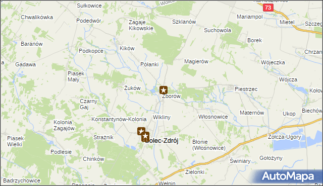 mapa Zborów gmina Solec-Zdrój, Zborów gmina Solec-Zdrój na mapie Targeo