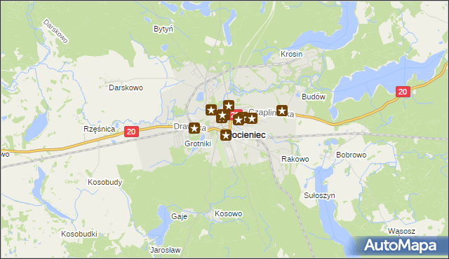 mapa Złocieniec, Złocieniec na mapie Targeo