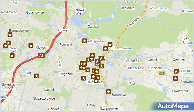 mapa Żor, Żory na mapie Targeo