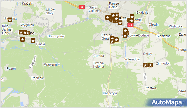 mapa Żurada, Żurada na mapie Targeo