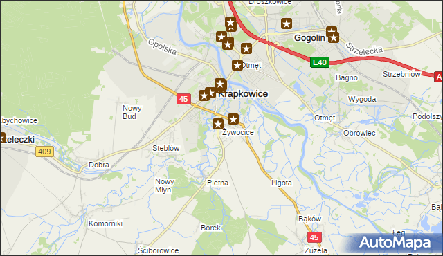 mapa Żywocice, Żywocice na mapie Targeo