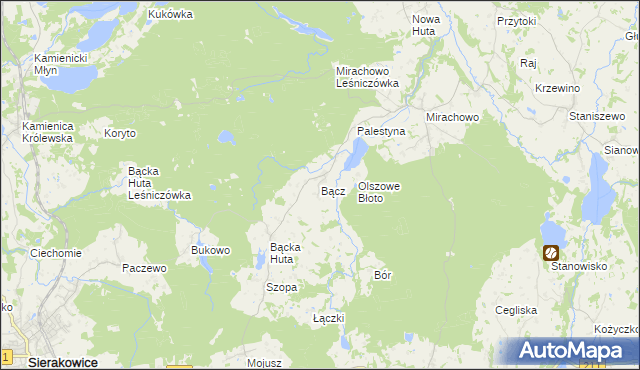 mapa Bącz, Bącz na mapie Targeo