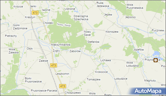 mapa Bąki gmina Zadzim, Bąki gmina Zadzim na mapie Targeo