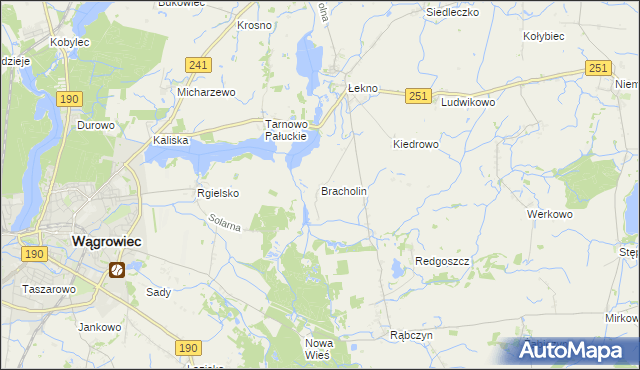 mapa Bracholin, Bracholin na mapie Targeo