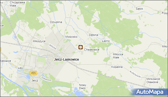 mapa Chwałowice gmina Jelcz-Laskowice, Chwałowice gmina Jelcz-Laskowice na mapie Targeo