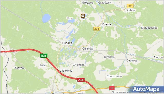 mapa Cielmów, Cielmów na mapie Targeo