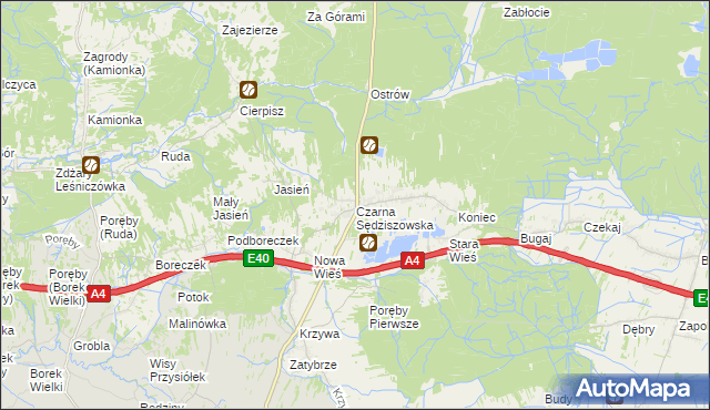 mapa Czarna Sędziszowska, Czarna Sędziszowska na mapie Targeo